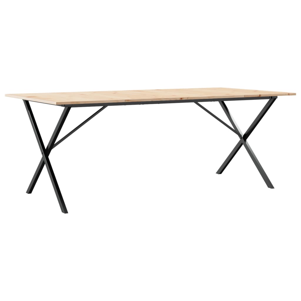Esstisch X-Gestell 200x100x75cm Massivholz Kiefer und Gusseisen - heimxxl.de