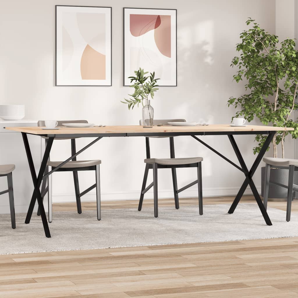 Esstisch X-Gestell 200x100x75cm Massivholz Kiefer und Gusseisen - heimxxl.de