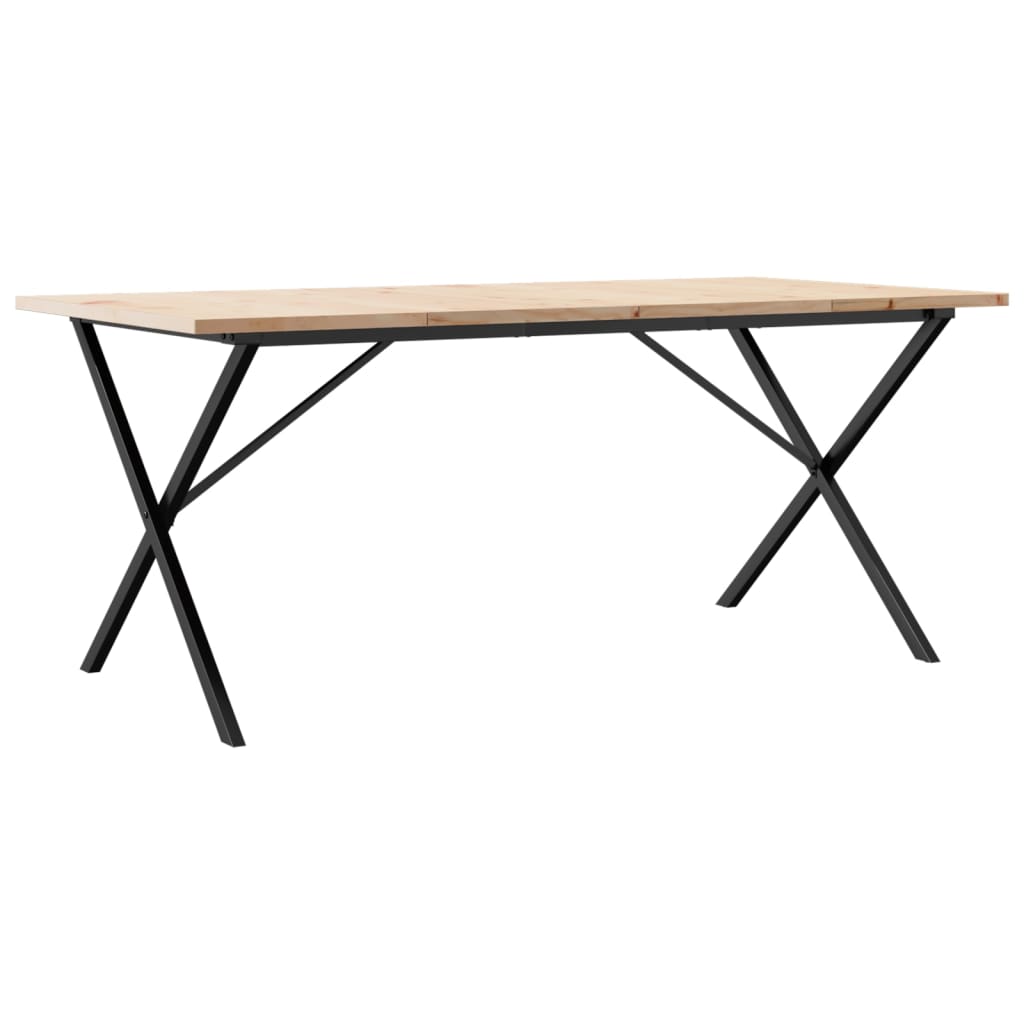 Esstisch X-Gestell 180x90x75,5 cm Massivholz Kiefer & Gusseisen - heimxxl.de