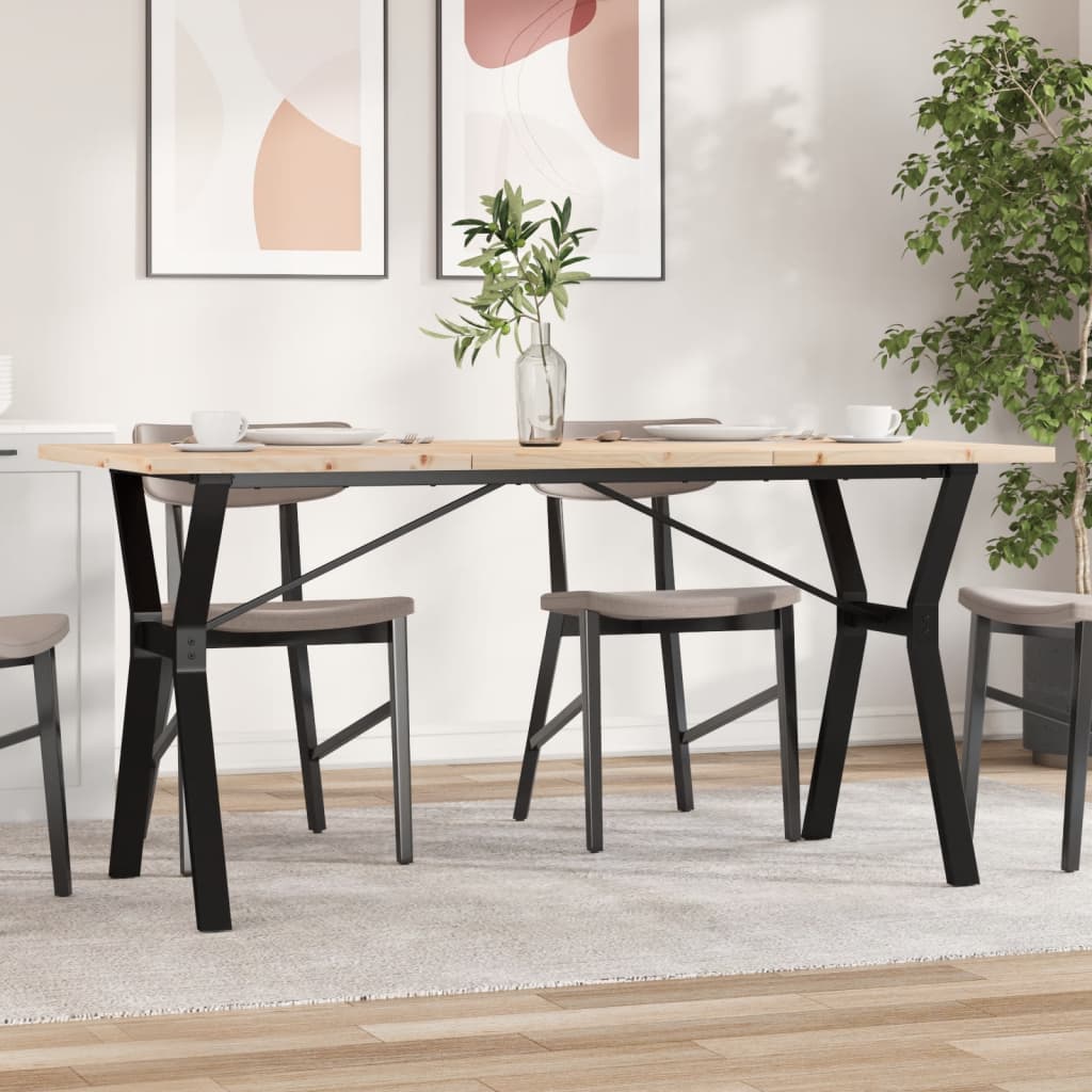 Esstisch Y-Gestell 140x80x75,5 cm Massivholz Kiefer & Gusseisen - heimxxl.de