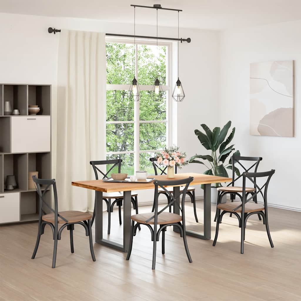 Esstisch Hellbraun 180x80x74 cm Massivholz Eiche Rechteckig