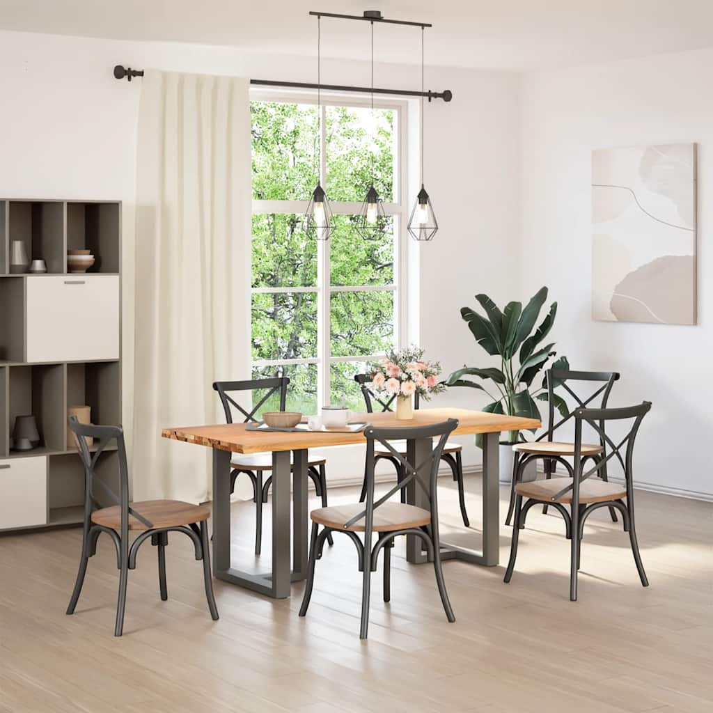 Esstisch mit Baumkanten 180x80x74cm Massivholz Eiche Rechteckig