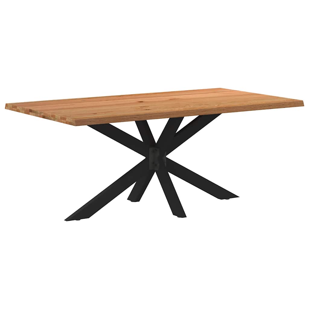 Esstisch mit Baumkanten 180x100x74 cm Massivholz Eiche Rechteck