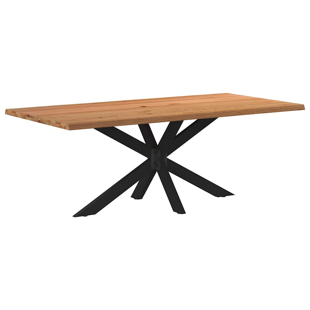 Esstisch mit Baumkanten 200x100x74 cm Massivholz Eiche Rechteck