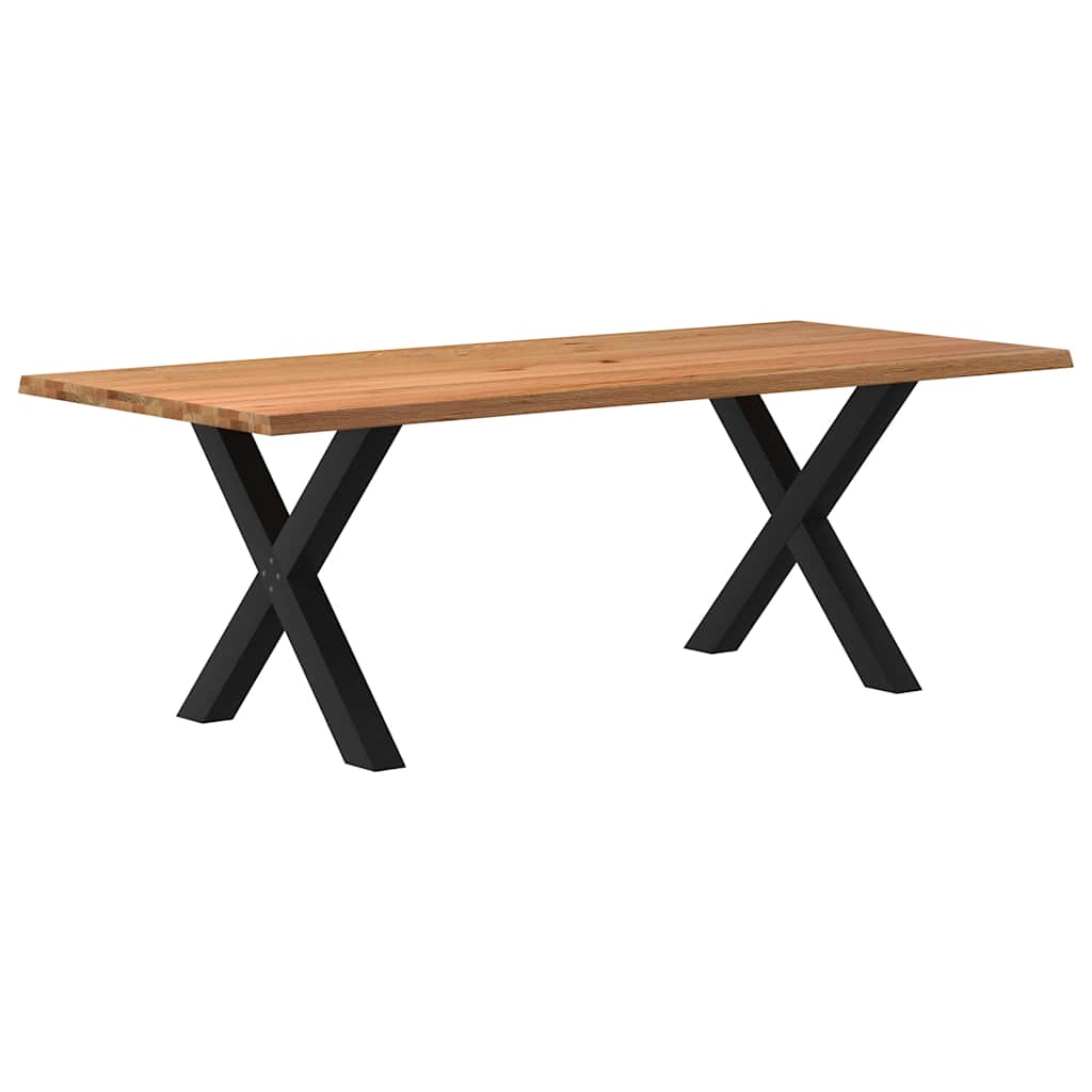 Esstisch Hellbraun 220x100x74 cm Massivholz Eiche Rechteckig