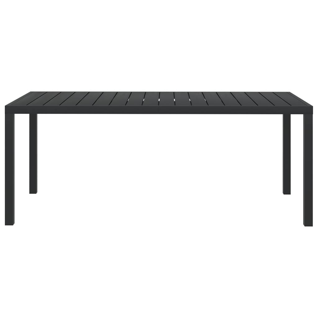Gartentisch Schwarz 185x90x74 cm Aluminium und WPC