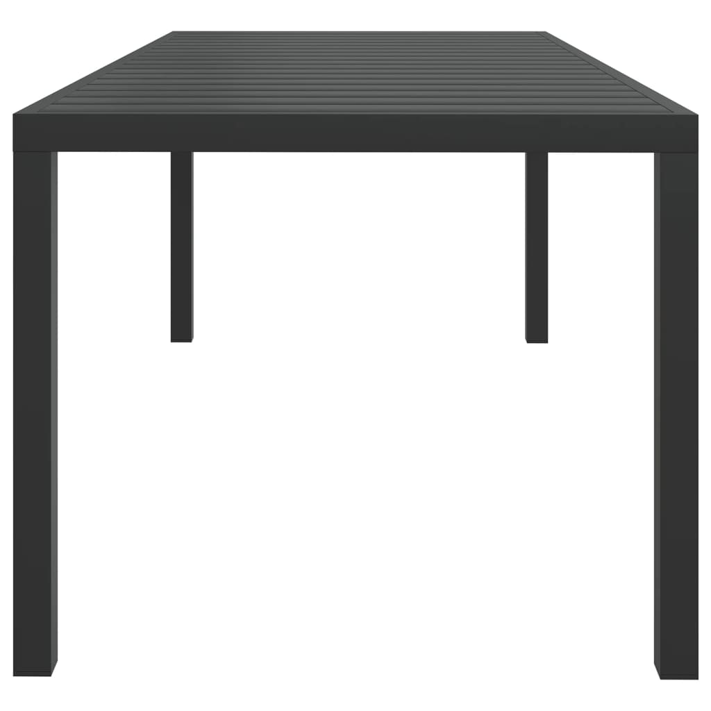 Gartentisch Schwarz 185x90x74 cm Aluminium und WPC