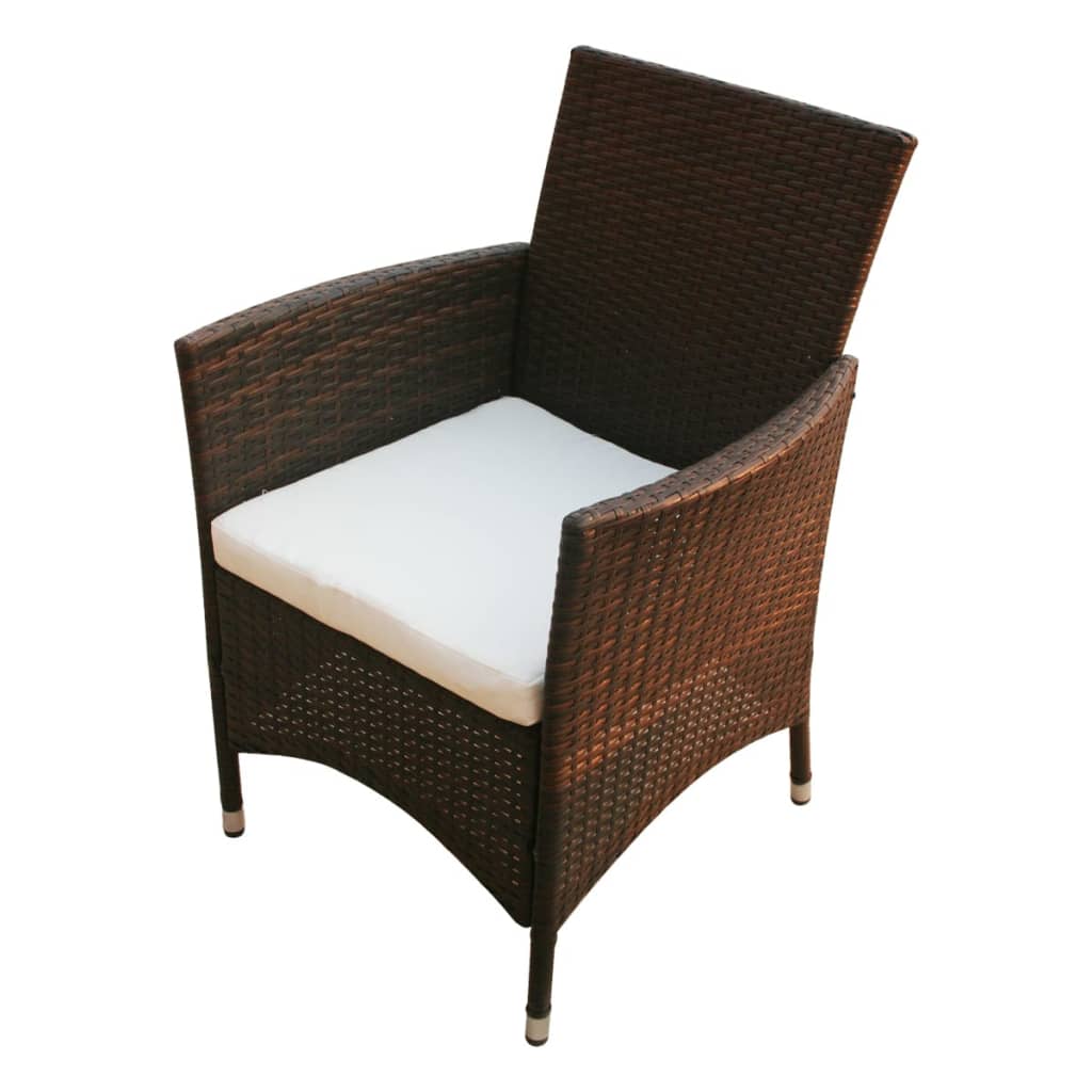 5-tlg. Garten-Essgruppe mit Auflagen Poly Rattan Braun - heimxxl.de