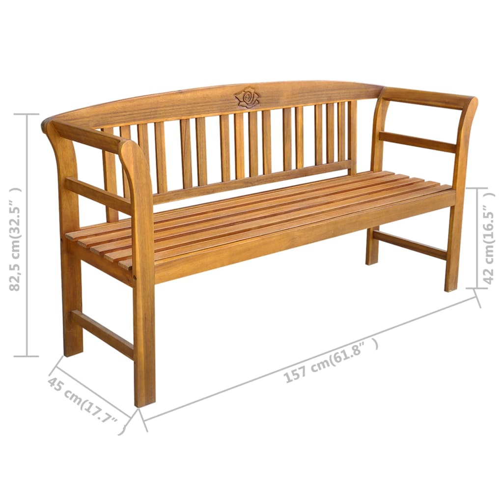 Gartenbank 157 cm Massivholz Akazie - heimxxl.de