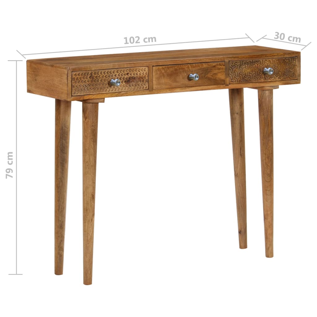Konsolentisch Mangoholz Massiv 102 x 30 x 79 cm