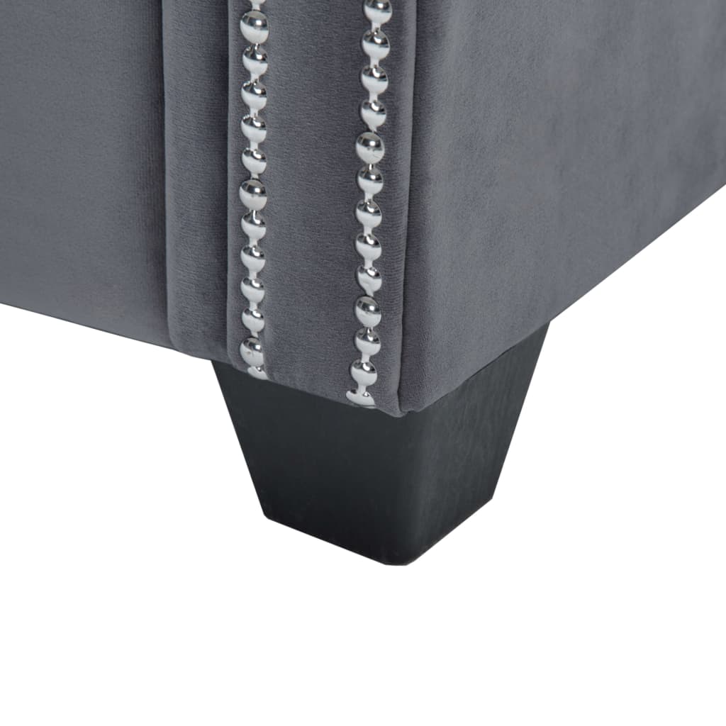 Chesterfield-Sofa L-Form Samtbezug 199x142x72 cm Grau