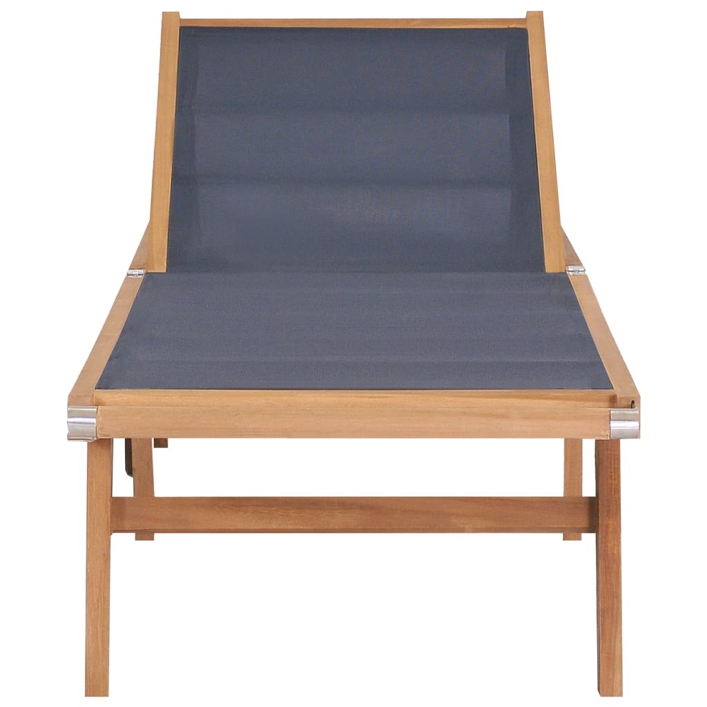 Sonnenliege Klappbar mit Rädern Teak Massivholz und Textilene - heimxxl.de