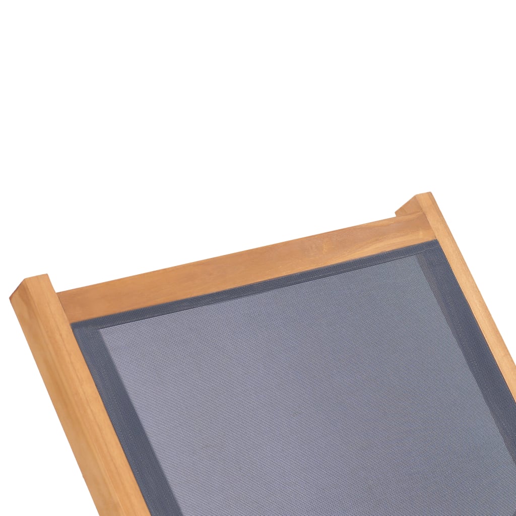 Sonnenliege Klappbar mit Rädern Teak Massivholz und Textilene - heimxxl.de