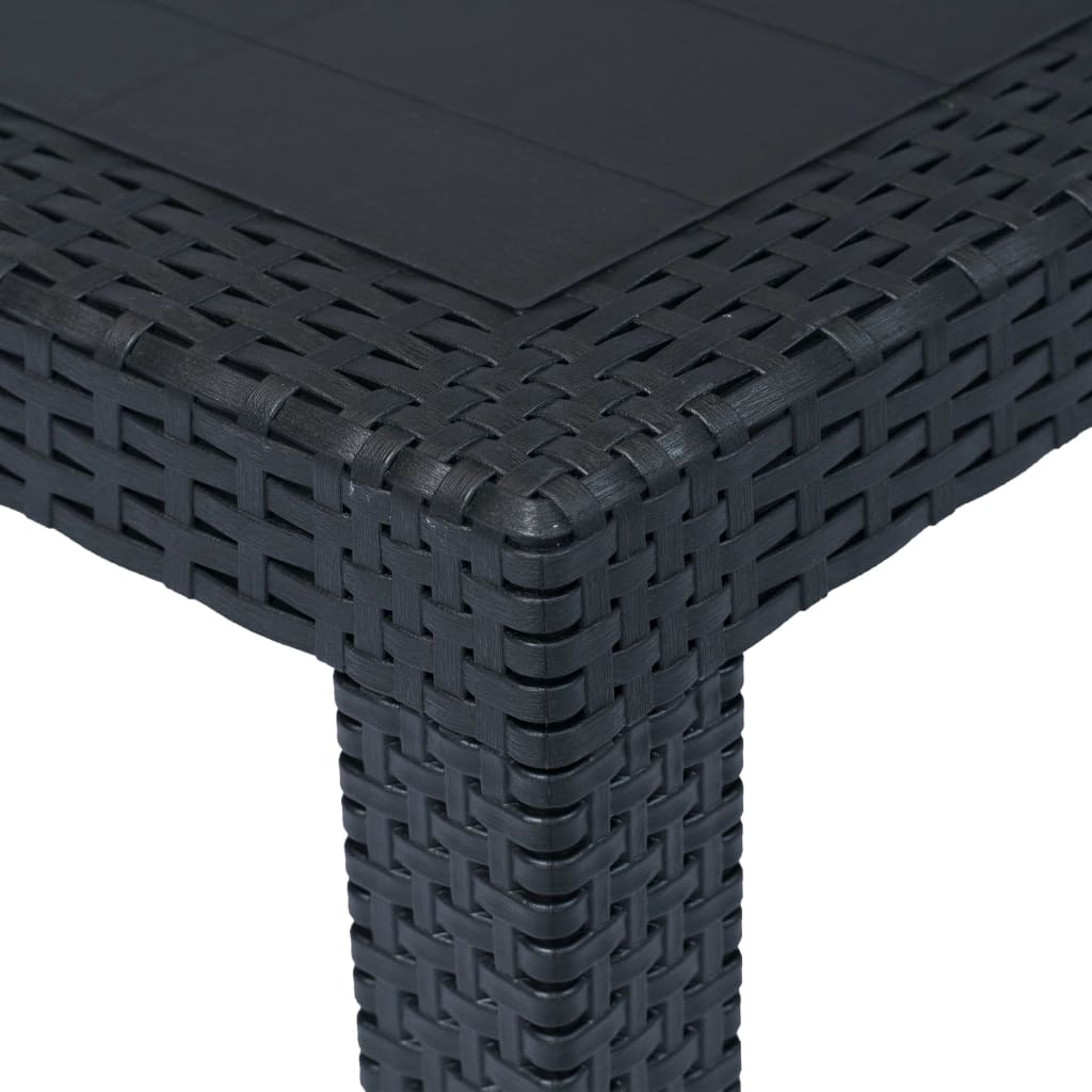 Gartentisch Anthrazit 220x90x72 cm Kunststoff Rattan-Optik - heimxxl.de