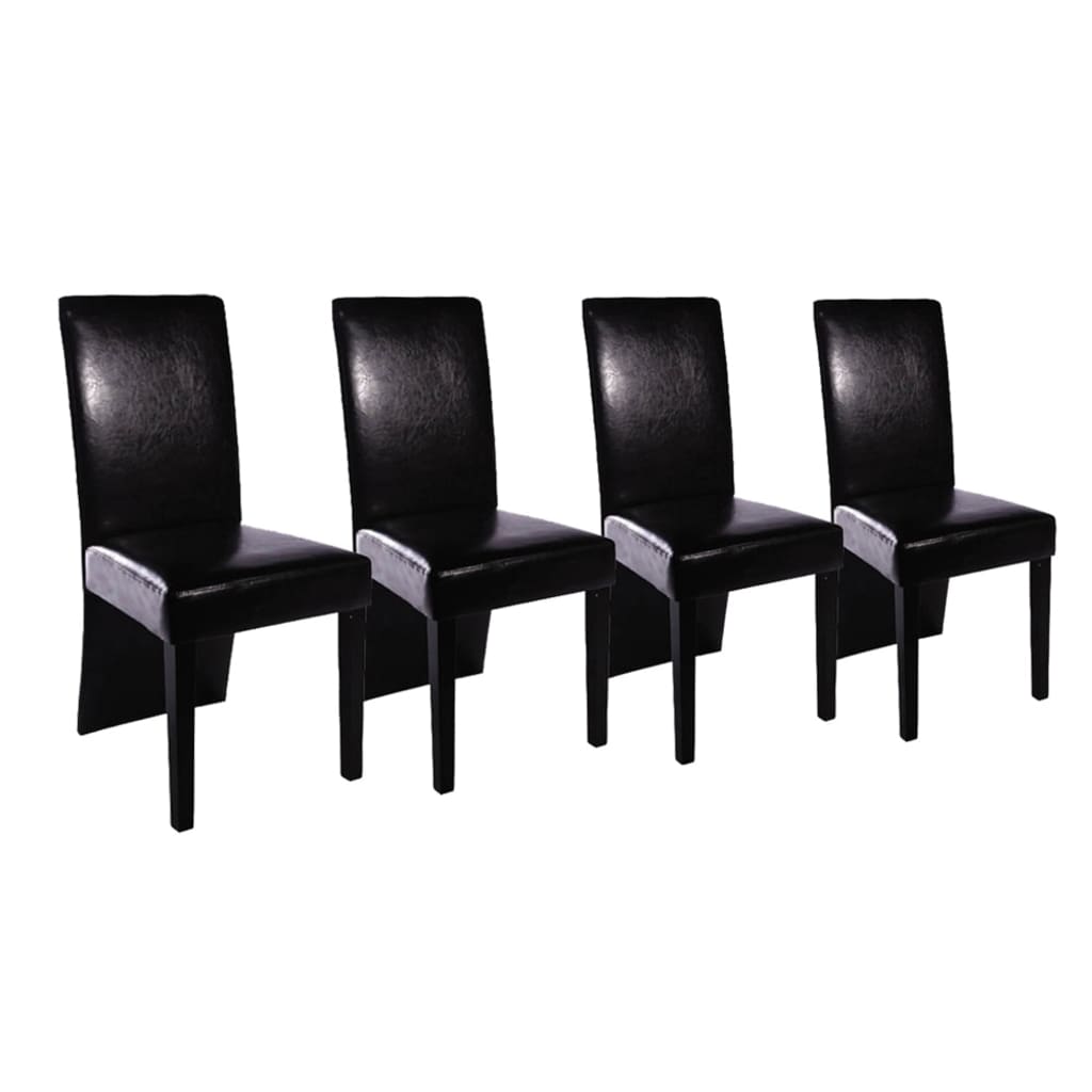 Esszimmerstühle 4 Stk. Schwarz Kunstleder - heimxxl.de