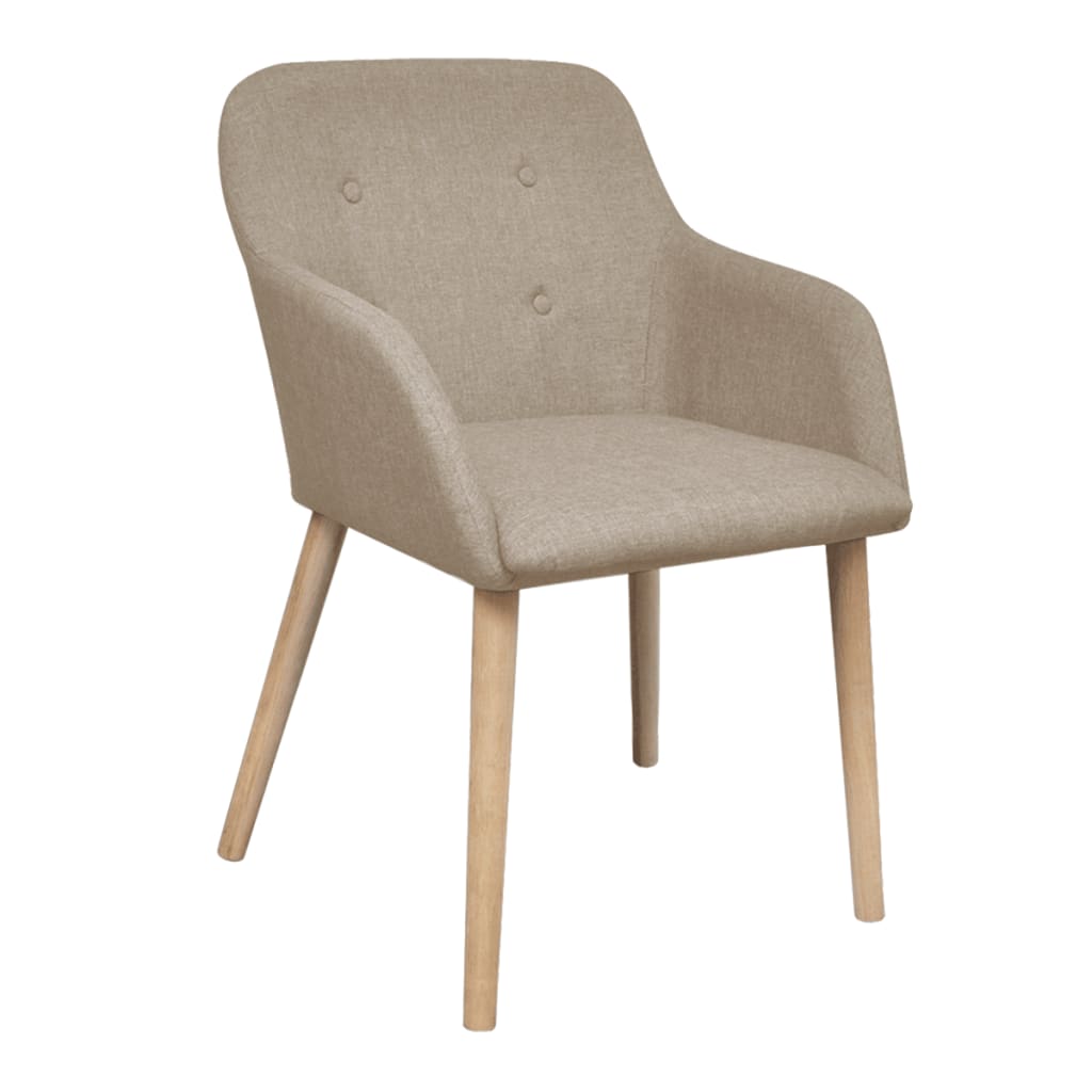 Esszimmerstühle 6 Stk. Beige Stoff und Massivholz Eiche - heimxxl.de