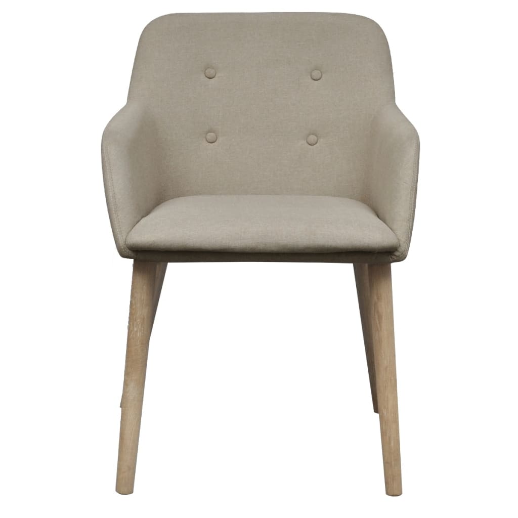 Esszimmerstühle 6 Stk. Beige Stoff und Massivholz Eiche - heimxxl.de