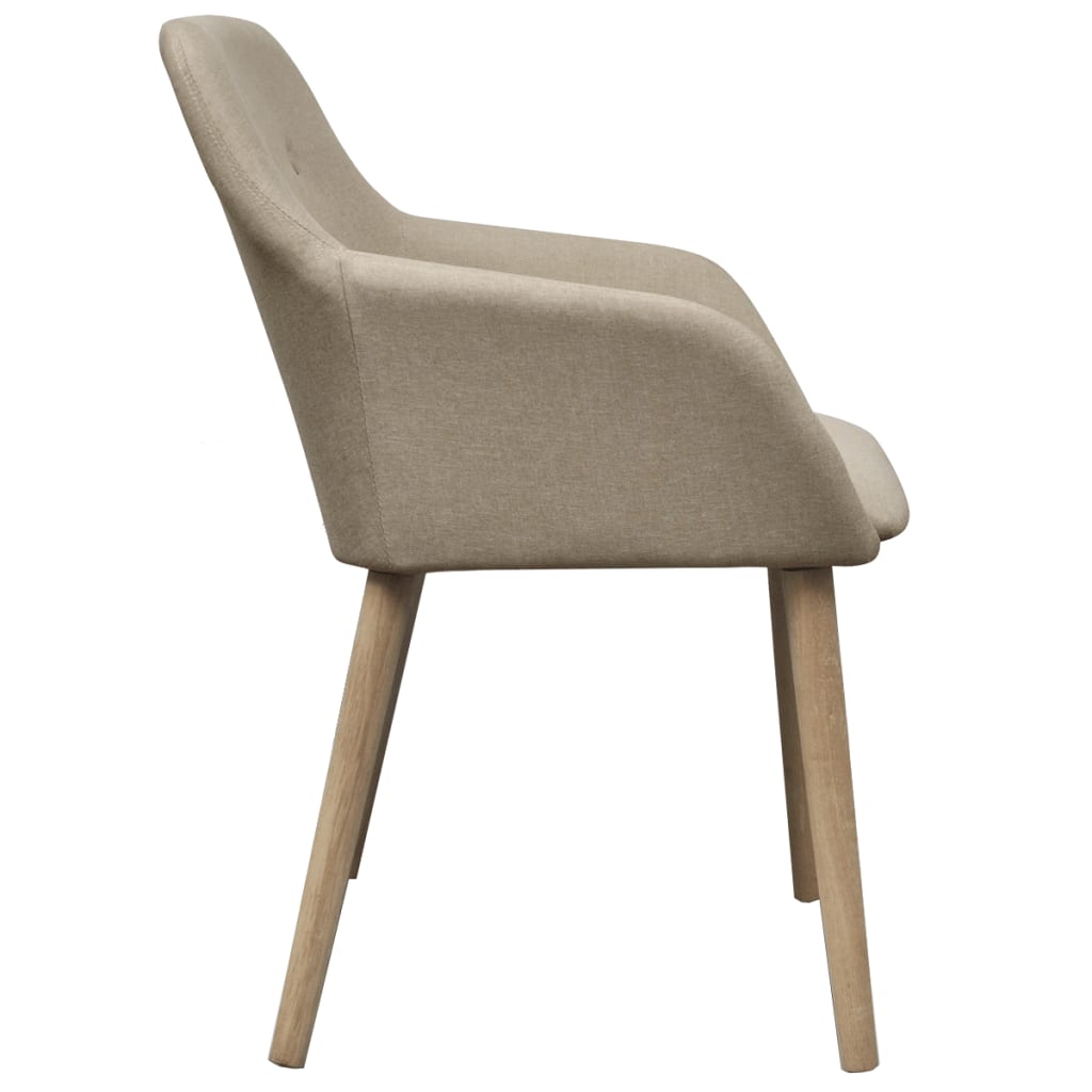 Esszimmerstühle 6 Stk. Beige Stoff und Massivholz Eiche - heimxxl.de