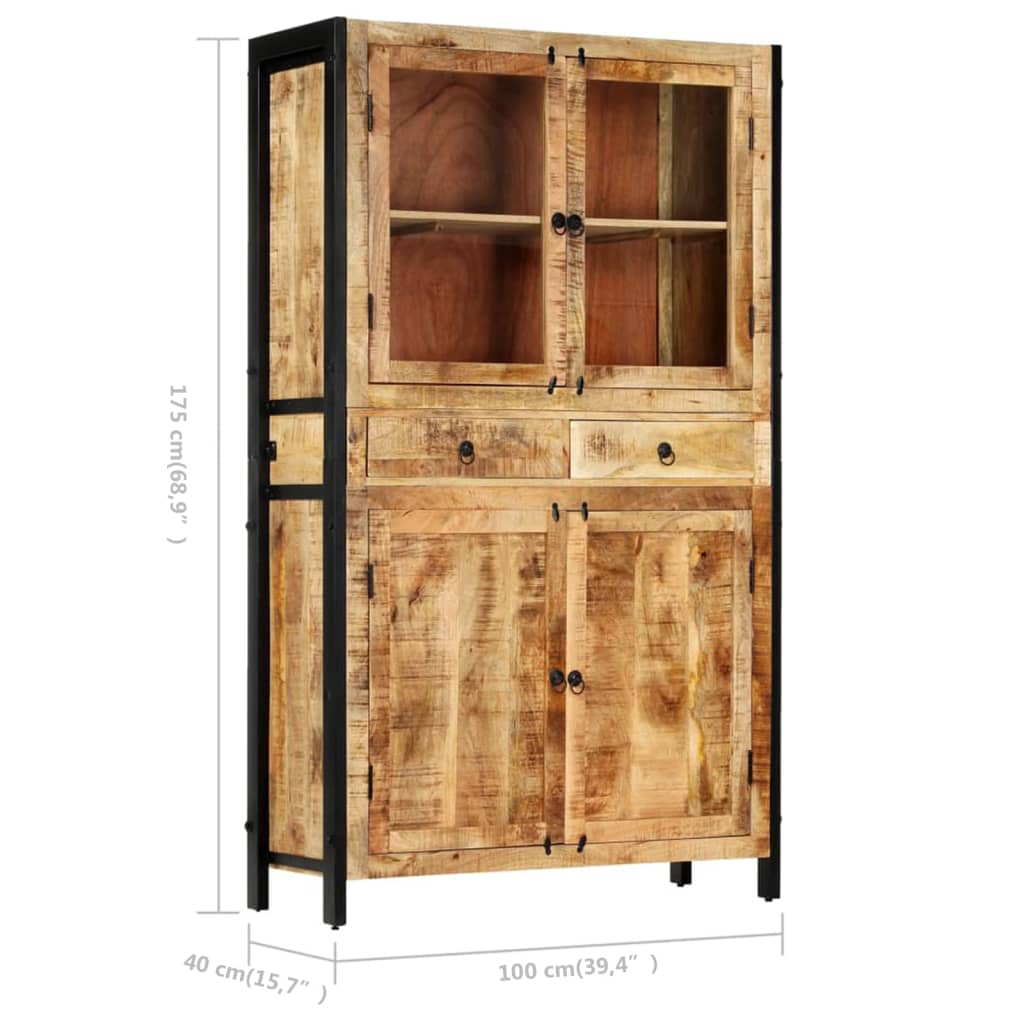 Highboard 100x40x175 cm Massivholz Mango