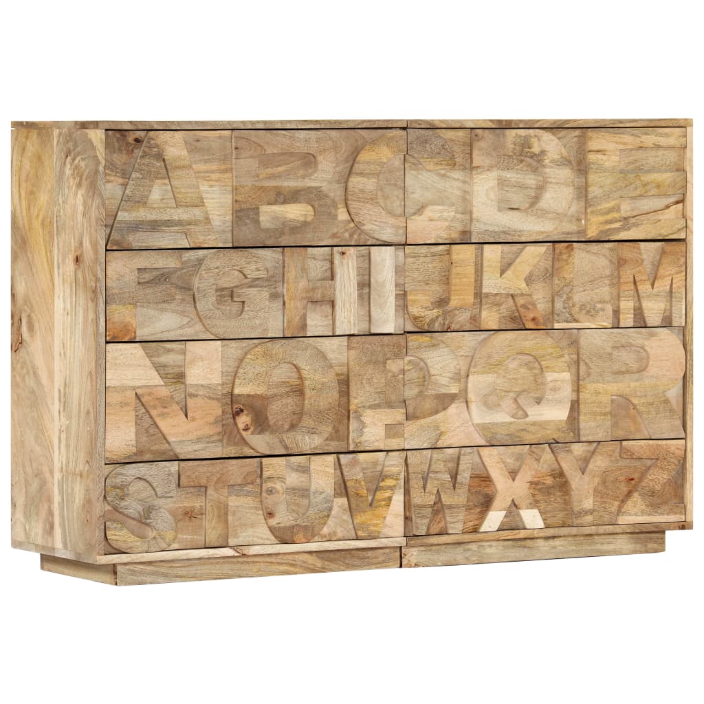 ABC-Schrank mit 6 Schubladen 120x35x79 cm Massivholz Mango