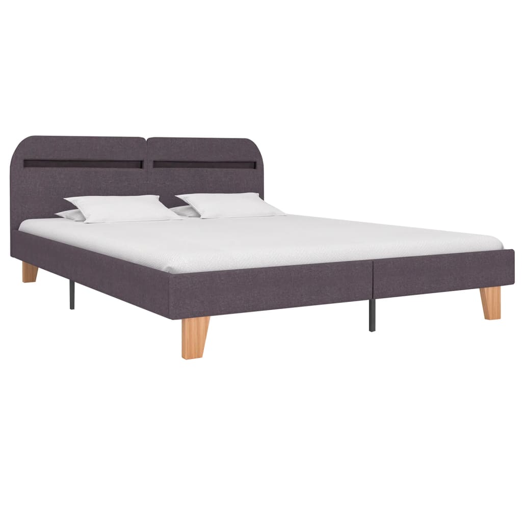 Bettgestell mit LED Taupe Stoff 160x200 cm