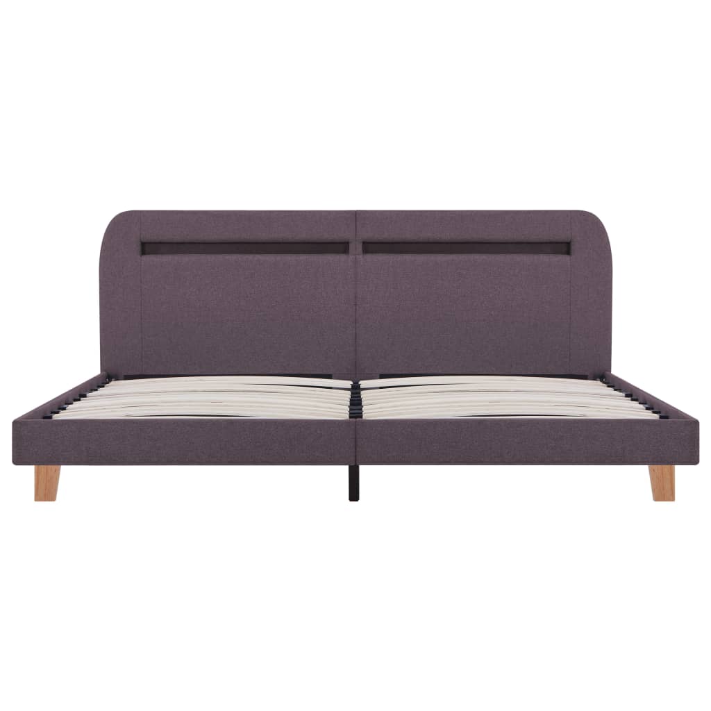 Bettgestell mit LED Taupe Stoff 160x200 cm