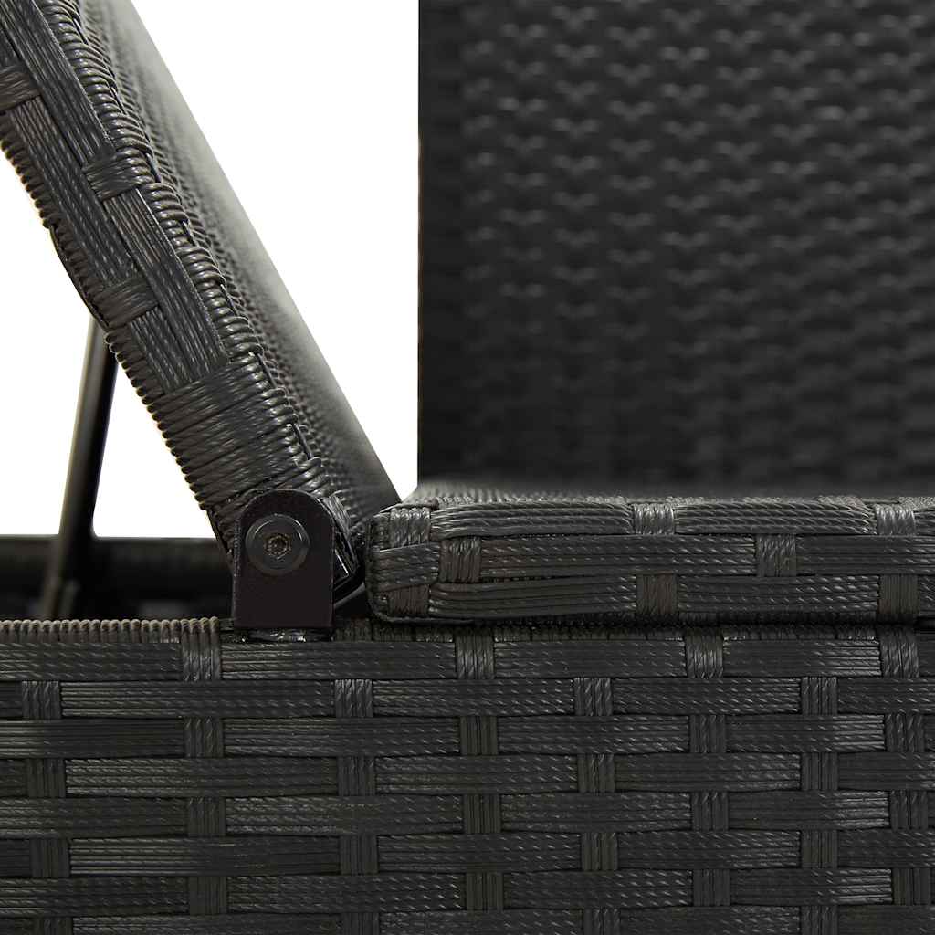 Sonnenliege mit Auflage Poly Rattan Schwarz - heimxxl.de