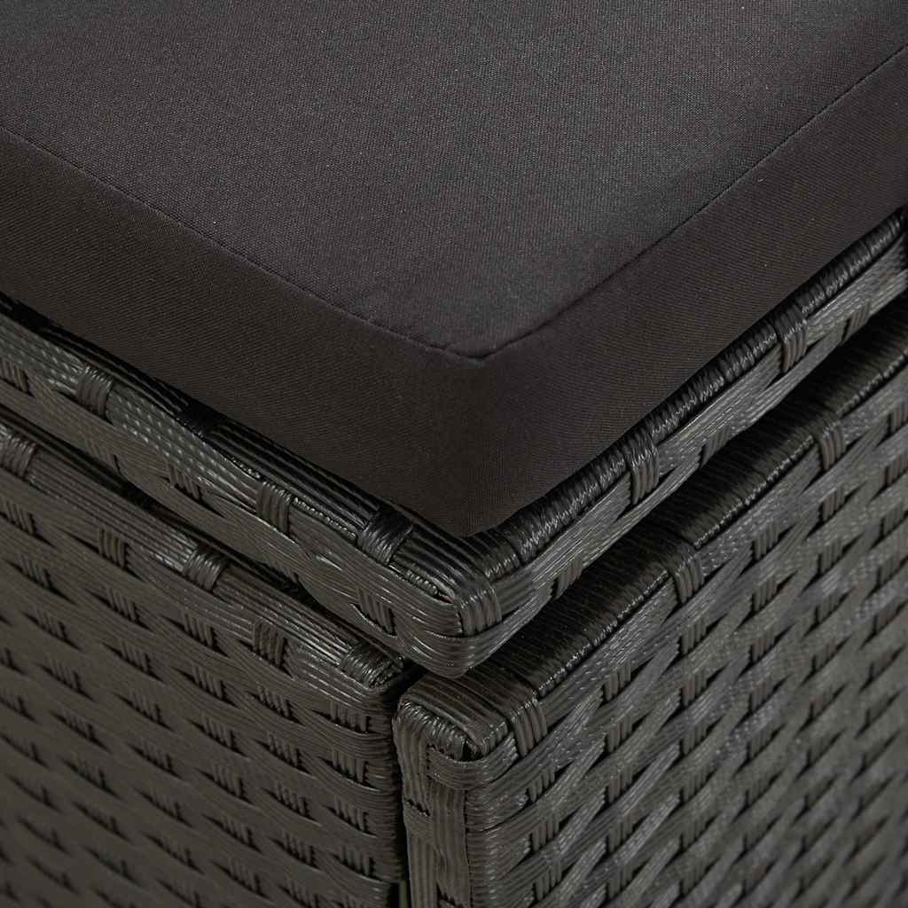 Sonnenliege mit Auflage Poly Rattan Schwarz - heimxxl.de