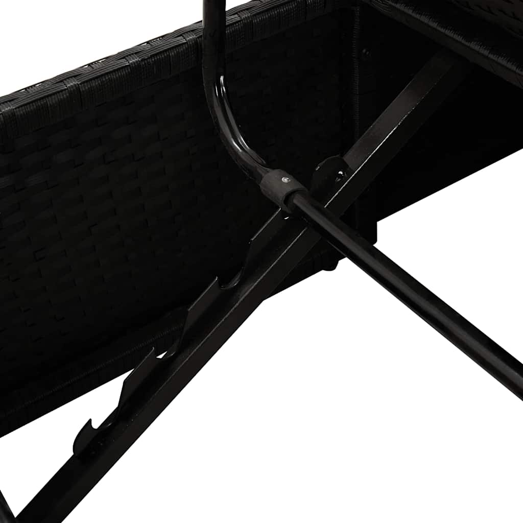 Sonnenliege mit Auflage Poly Rattan Schwarz - heimxxl.de