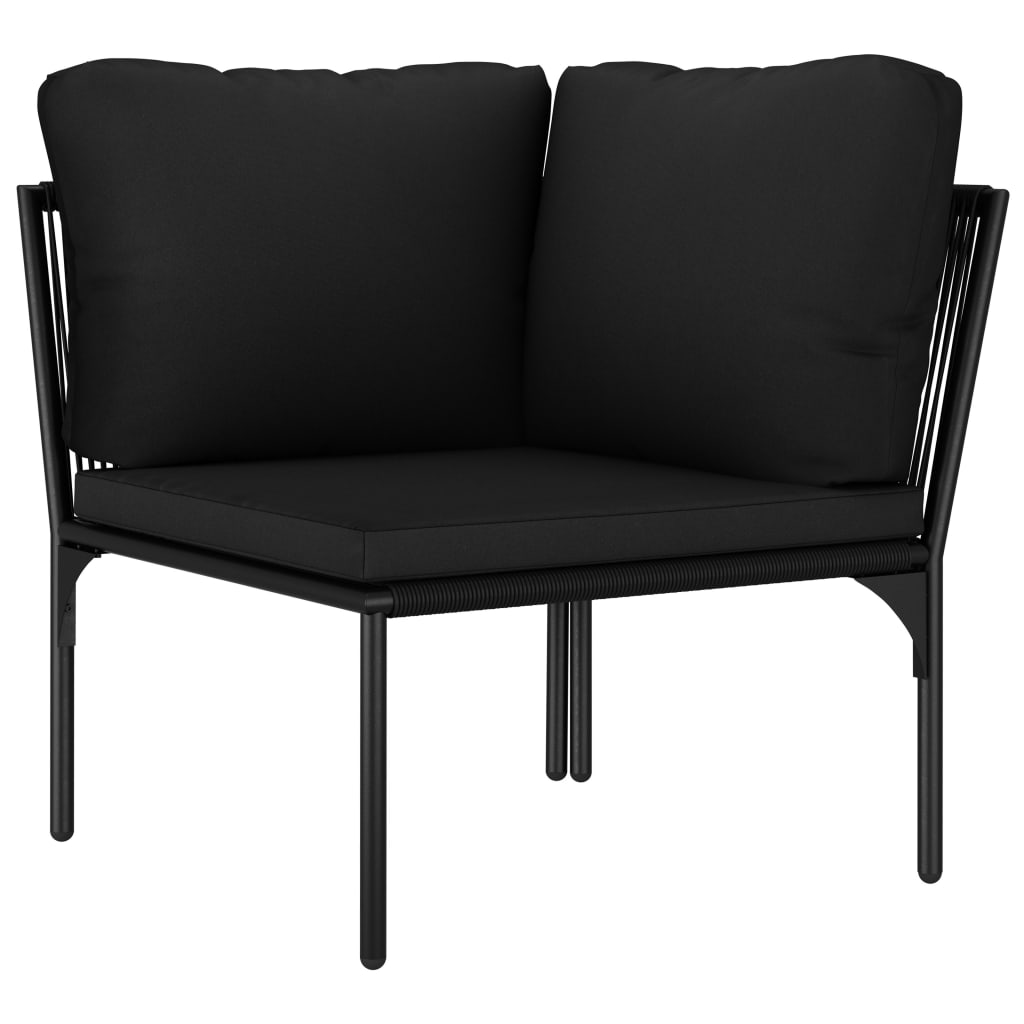 6-tlg. Garten-Lounge-Set mit Auflagen Schwarz PVC - heimxxl.de