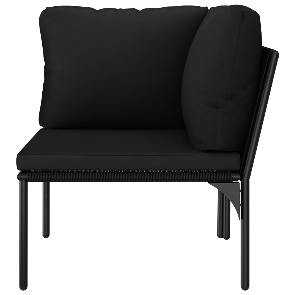 6-tlg. Garten-Lounge-Set mit Auflagen Schwarz PVC - heimxxl.de