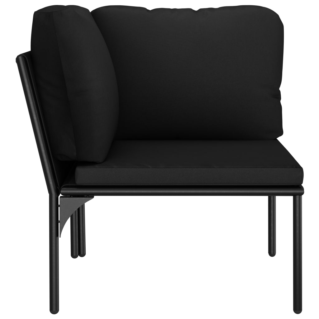 6-tlg. Garten-Lounge-Set mit Auflagen Schwarz PVC - heimxxl.de