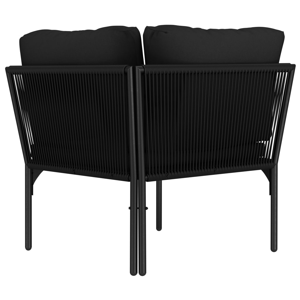 6-tlg. Garten-Lounge-Set mit Auflagen Schwarz PVC - heimxxl.de