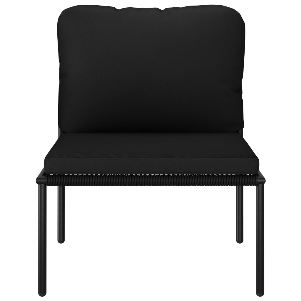 6-tlg. Garten-Lounge-Set mit Auflagen Schwarz PVC - heimxxl.de