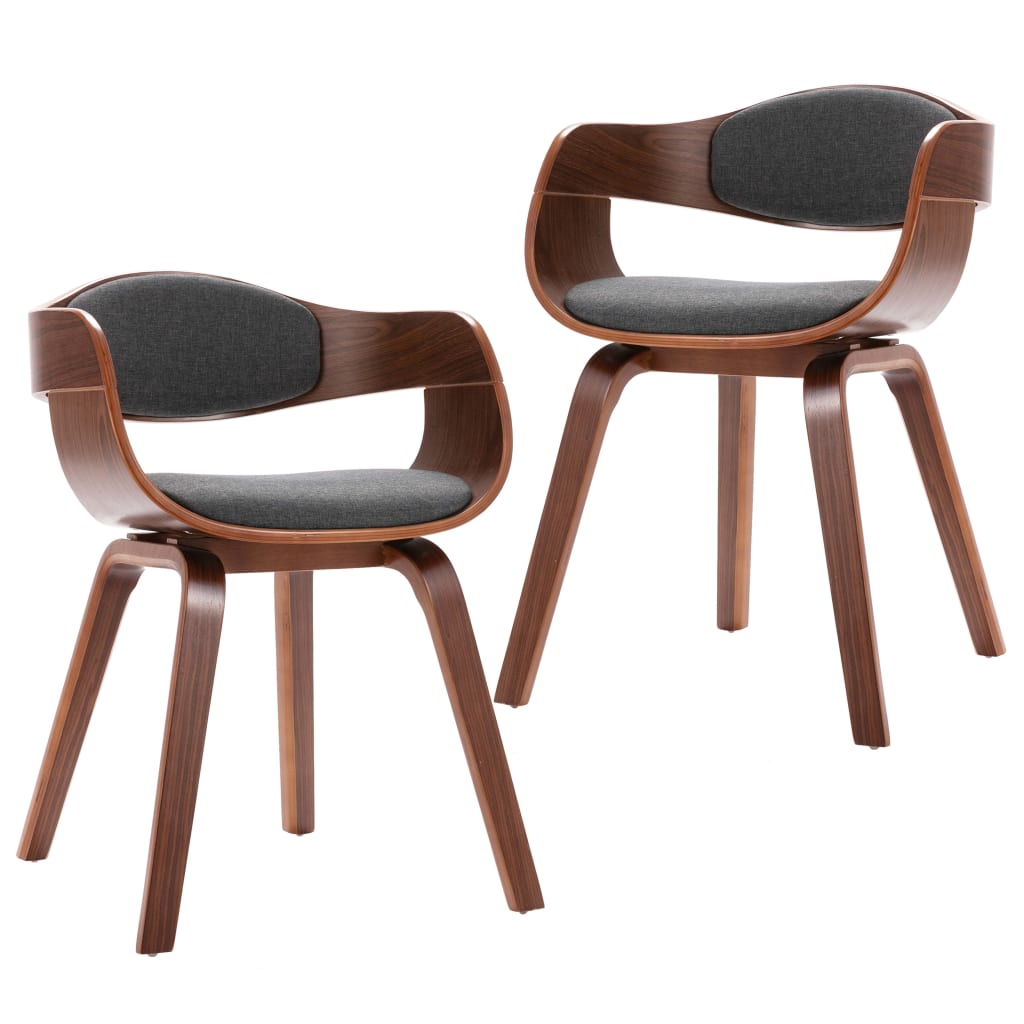 Esszimmerstühle 2 Stk. Bugholz und Grau Stoff - heimxxl.de