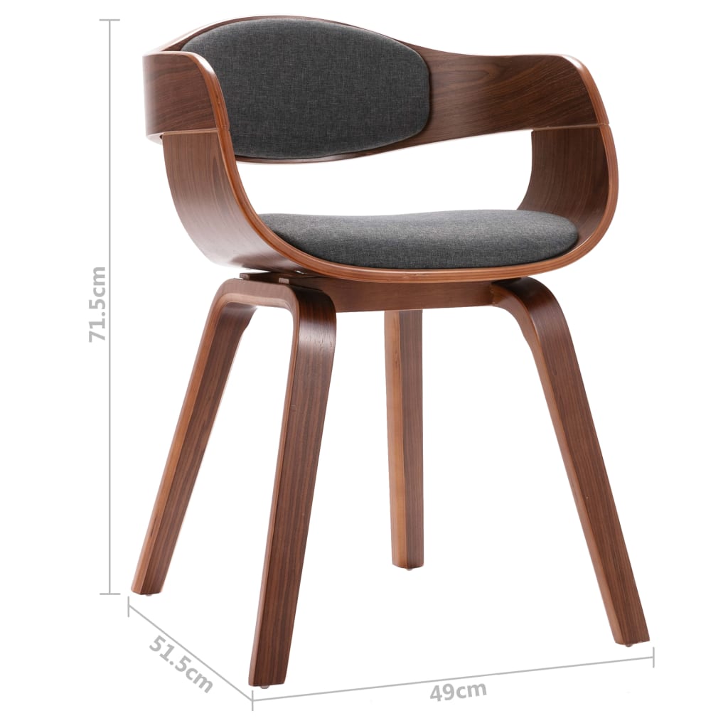 Esszimmerstühle 2 Stk. Bugholz und Grau Stoff - heimxxl.de
