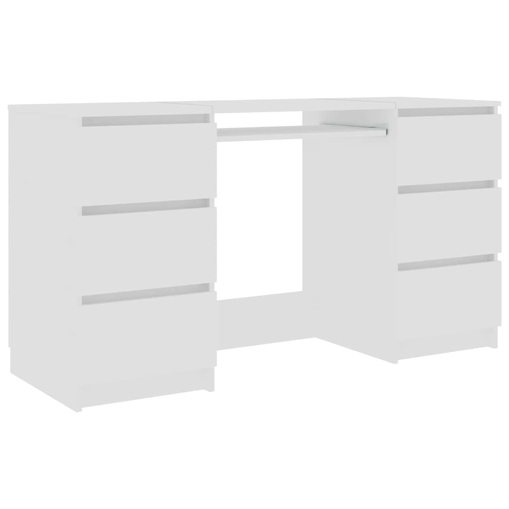 Schreibtisch Weiß 140x50x77 cm Holzwerkstoff
