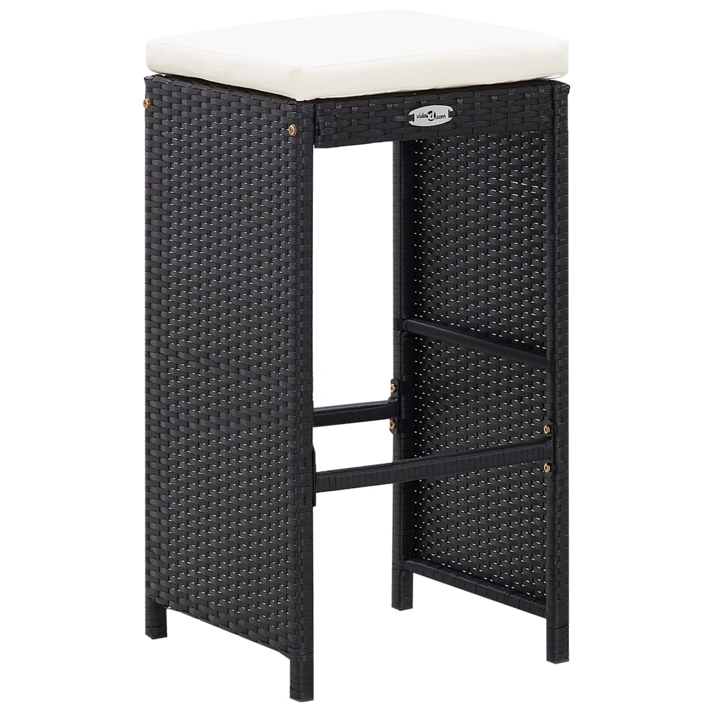 9-tlg. Gartenbar-Set Poly Rattan Schwarz - heimxxl.de