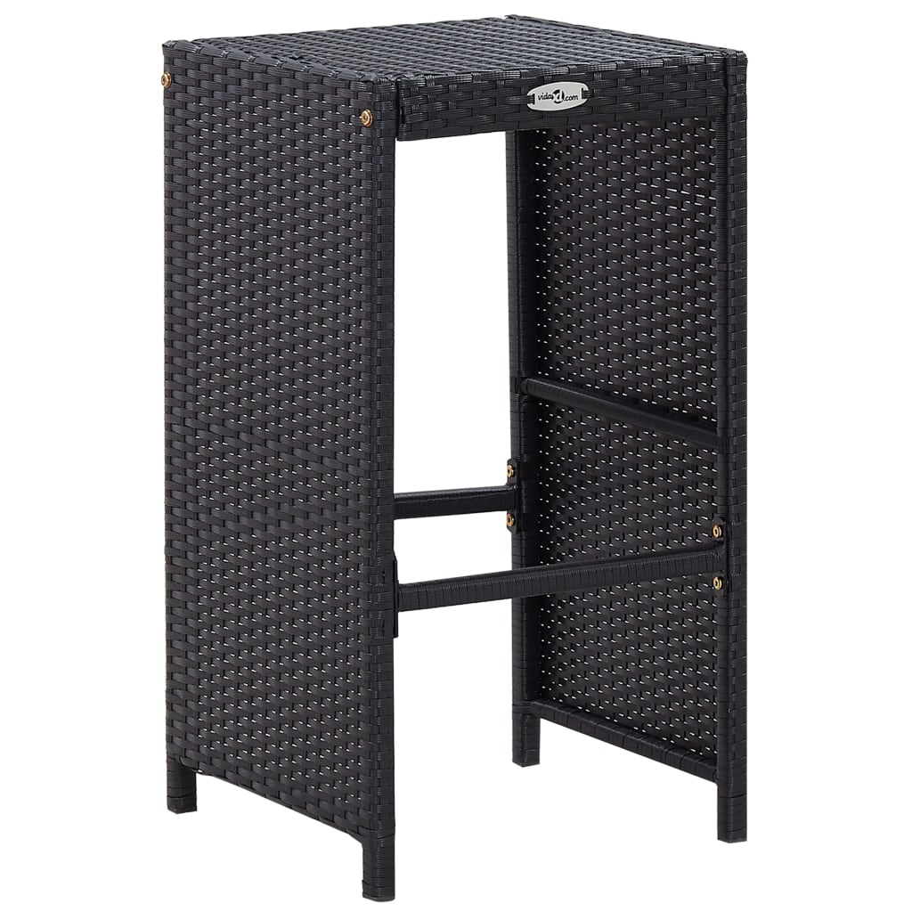 9-tlg. Gartenbar-Set Poly Rattan Schwarz - heimxxl.de