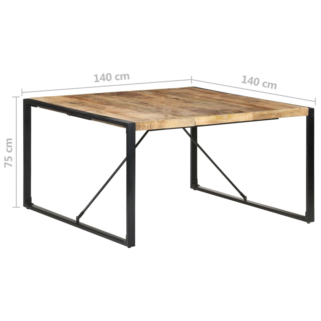 Esstisch 140x140x75 cm Raues Mangoholz - heimxxl.de