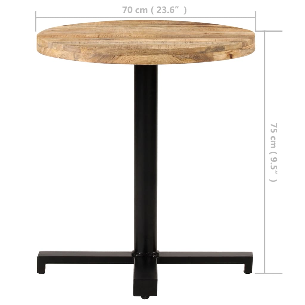 Bistrotisch Rund Ø70x75 cm Raues Mangoholz - heimxxl.de