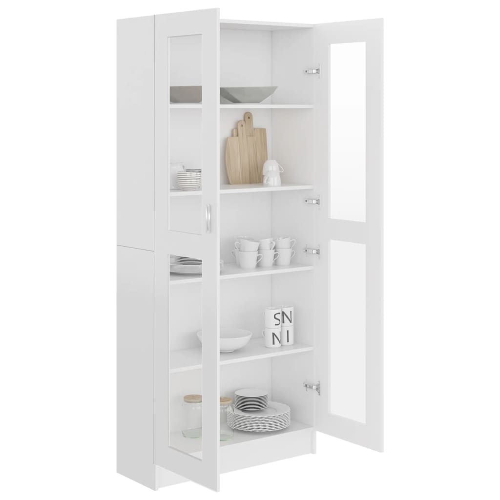 Vitrinenschrank Weiß 82,5x30,5x185,5 cm Holzwerkstoff - heimxxl.de