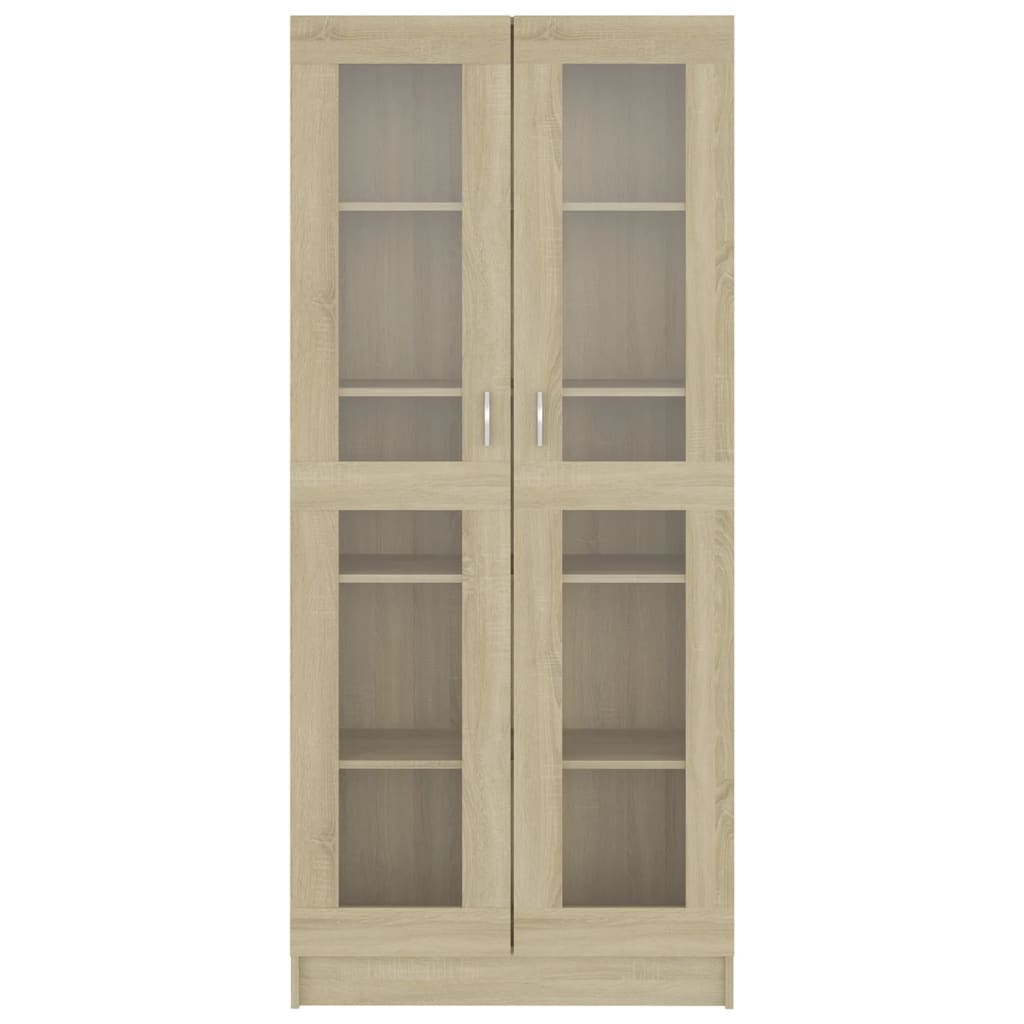 Vitrinenschrank Sonoma-Eiche 82,5x30,5x185,5 cm Holzwerkstoff - heimxxl.de