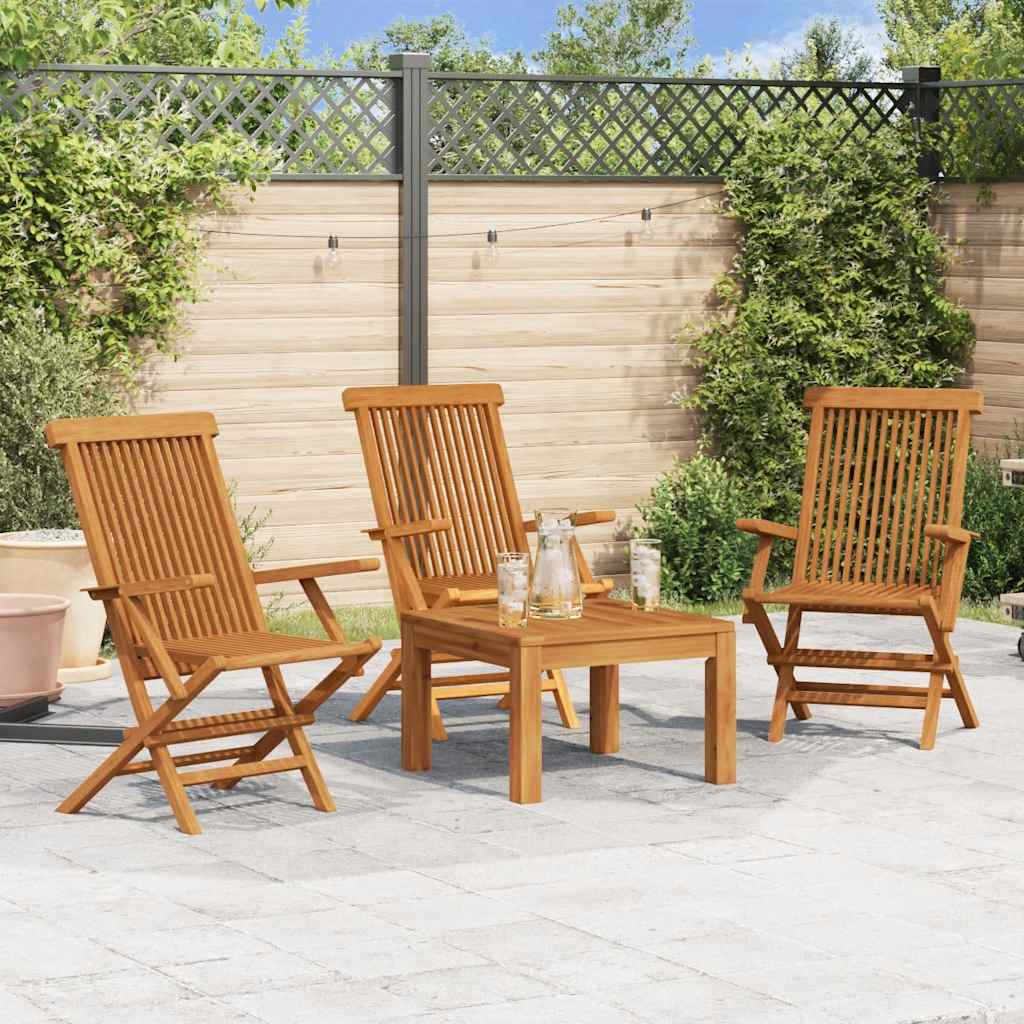 Gartenstühle 3 Stk. Massivholz Teak - heimxxl.de