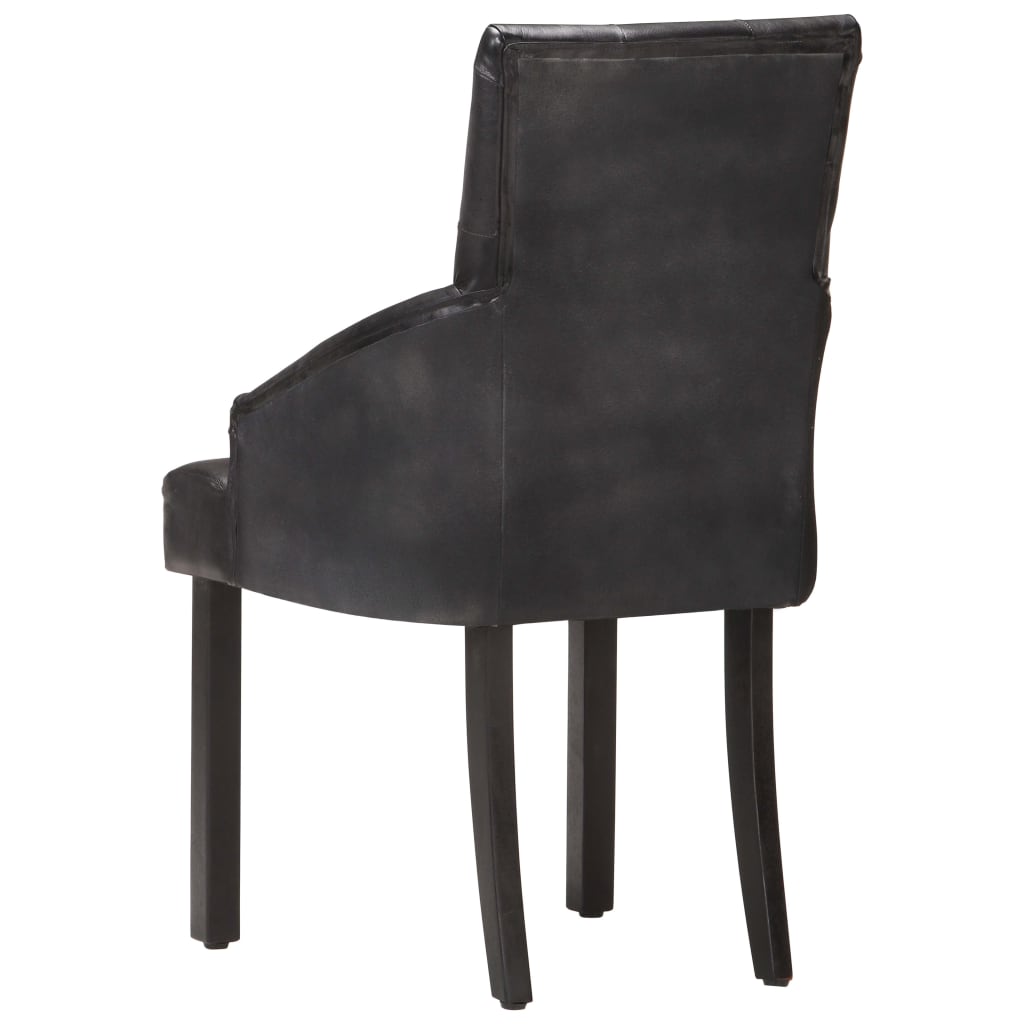 Esszimmerstühle 6 Stk. Schwarz Echtes Ziegenleder - heimxxl.de
