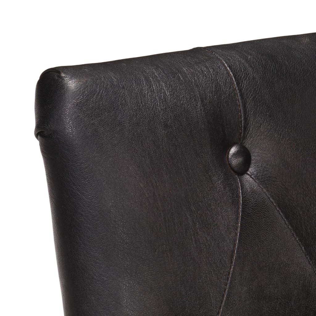 Esszimmerstühle 6 Stk. Schwarz Echtes Ziegenleder - heimxxl.de