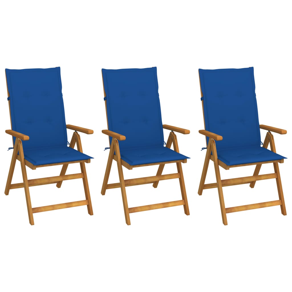 Klappbare Gartenstühle 3 Stk. mit Auflagen Massivholz Akazie - heimxxl.de