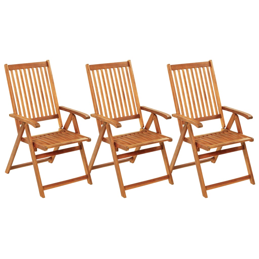 Klappbare Gartenstühle 3 Stk. mit Auflagen Massivholz Akazie - heimxxl.de