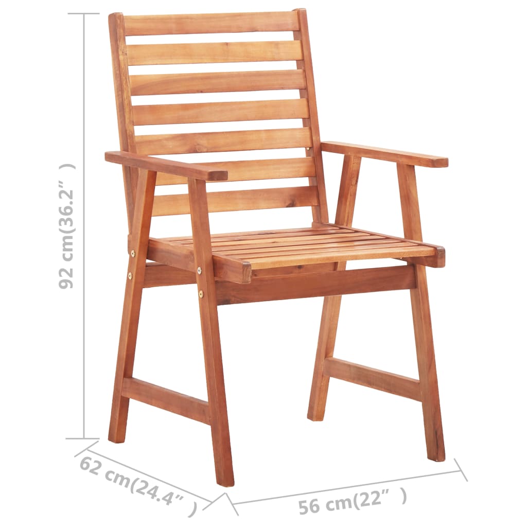 Garten-Essstühle 3 Stk. mit Kissen Massivholz Akazie - heimxxl.de