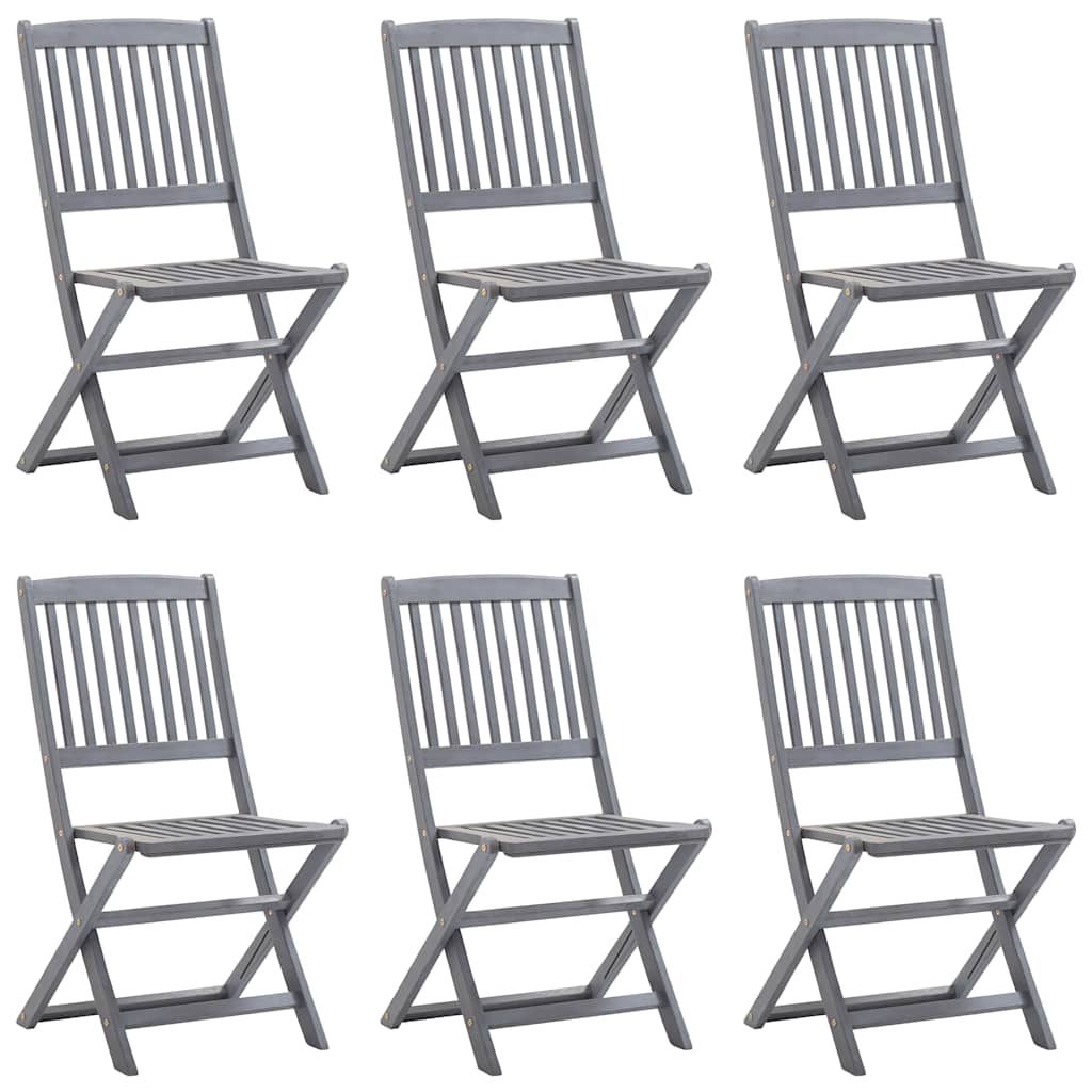 Klappbare Gartenstühle 6 Stk. mit Sitzkissen Massivholz Akazie - heimxxl.de
